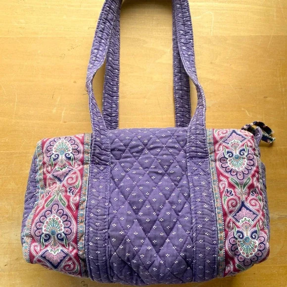 Vera Bradley original 80’s Purple Quilted Paisley Shoulder Bag - Picture 5 of 8